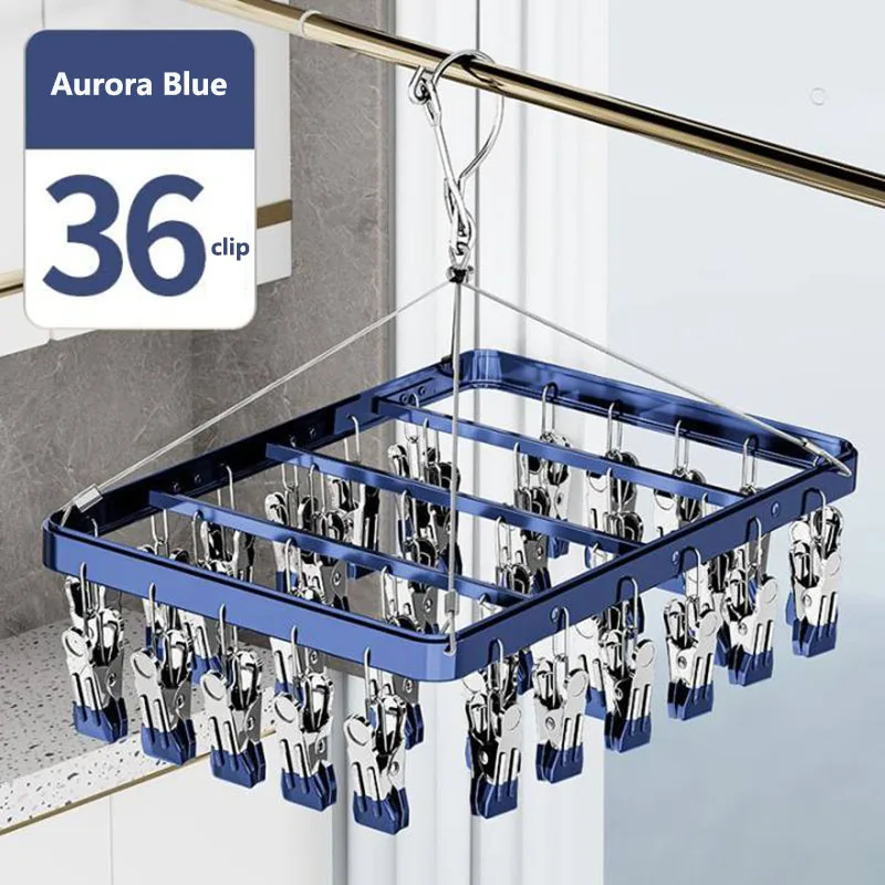 Windproof Aluminum Alloy Socks Rack Towel Drying Rack Underwear Hanger Clothes Wardrobe Organizer,Light Luxury High-quality