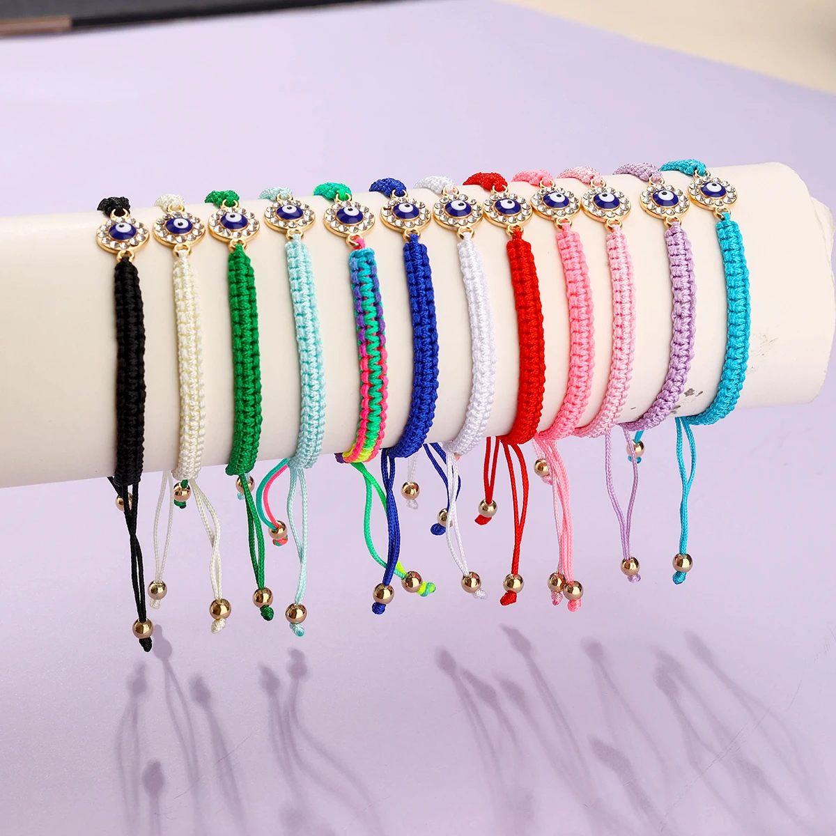 12 Niches Concise Delicate Ornament Bracelet Cartoon Eye Woven Bracelet for Girls Ladies