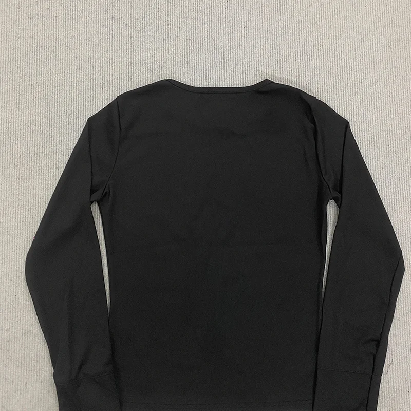 Crown wing print ribbed INS long sleeved top 2026 women's black slim fit Gothic Y2K dark street style T-shirt - view 5