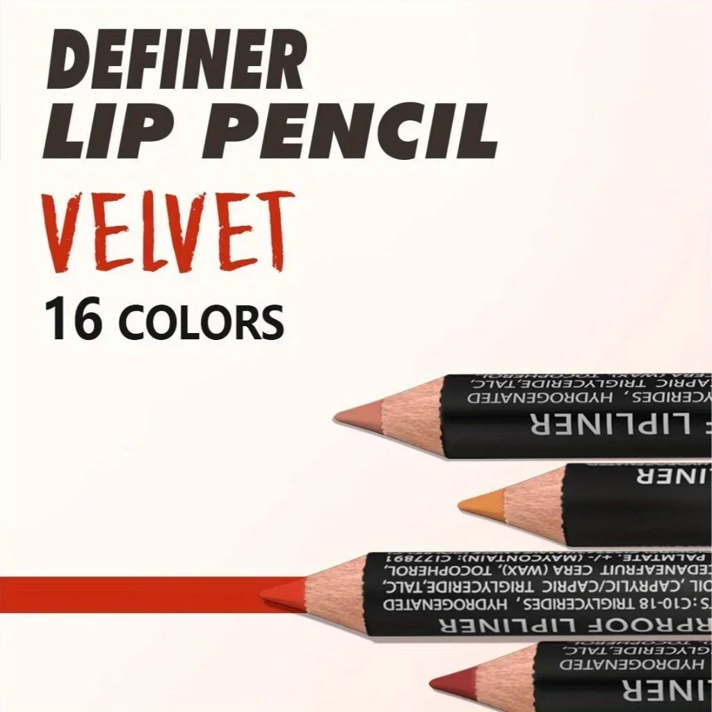 مجموعة أقلام تحديد الشفاه المخملية مكونة من 3 قطع، أحمر شفاه مقاوم للماء يدوم طويلاً، لمستحضرات التجميل غير اللامعة