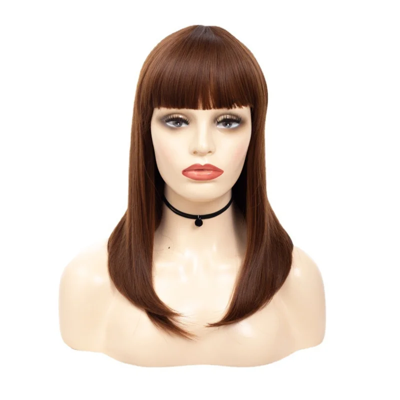 New fashion with bangs, long straight hair full wig