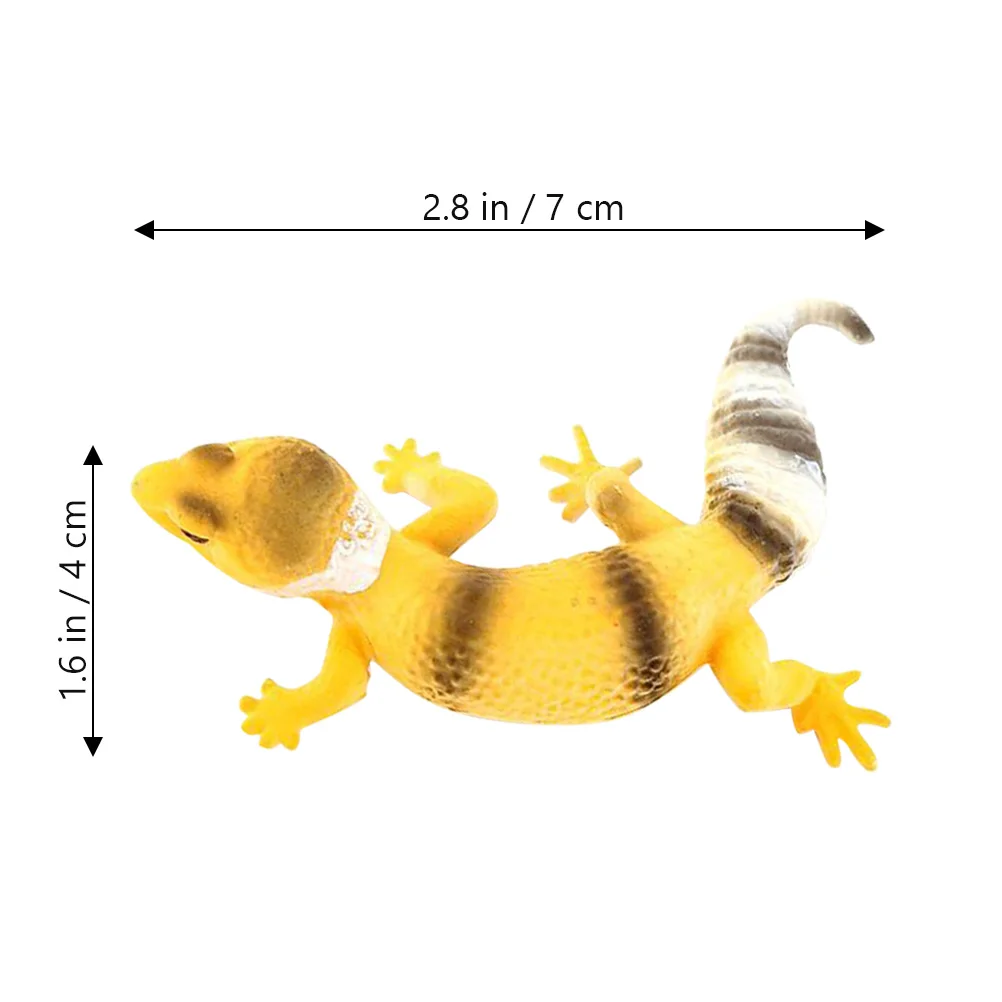 2 Pcs Simulation Gecko Realistic Lizard Shape Small Decoration Girl Figurine Animal Figures Pvc Prank Props Toy Eye-catching