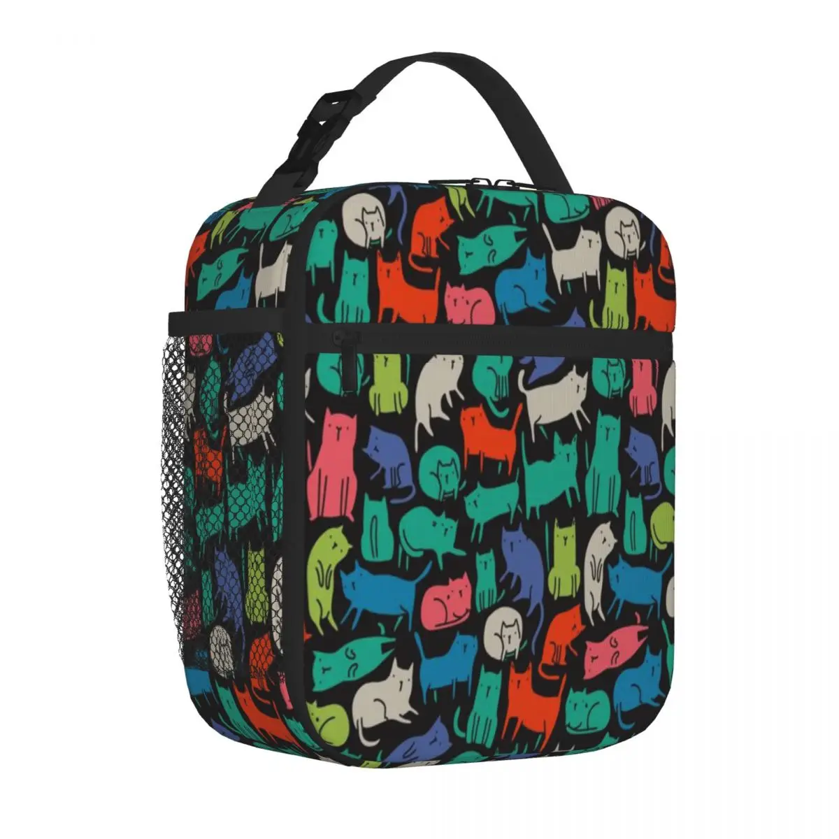Bestselling Cool Cats Funny Cute Colorful Pet Design Vintage Thermal Food Carrier Lawn Dining Meal Bag