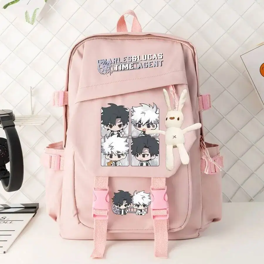 Juego de Anime negro azul Baige Pink Link Click Mochilas escolares para estudiantes Mochilas de gran capacidad para regalo
