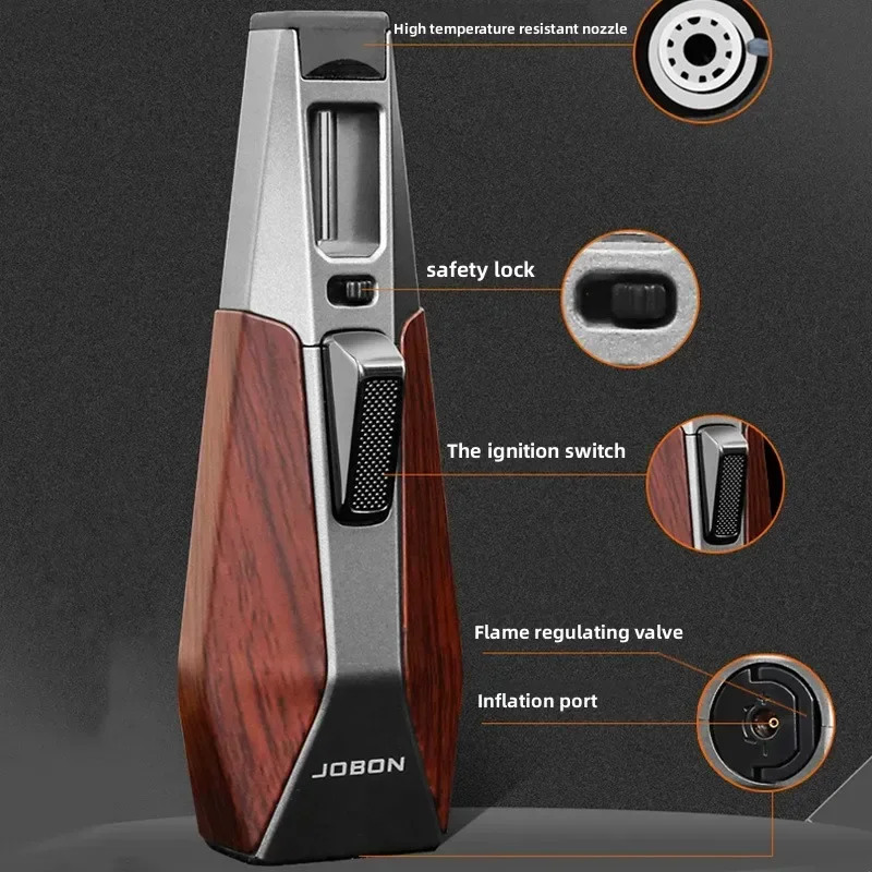 2024 Kitchen Cigar Outdoor Camping BBQ Metal Welding Big Jet Flame Windproof Torch Lighter Without Butane Gas Gifts For Men