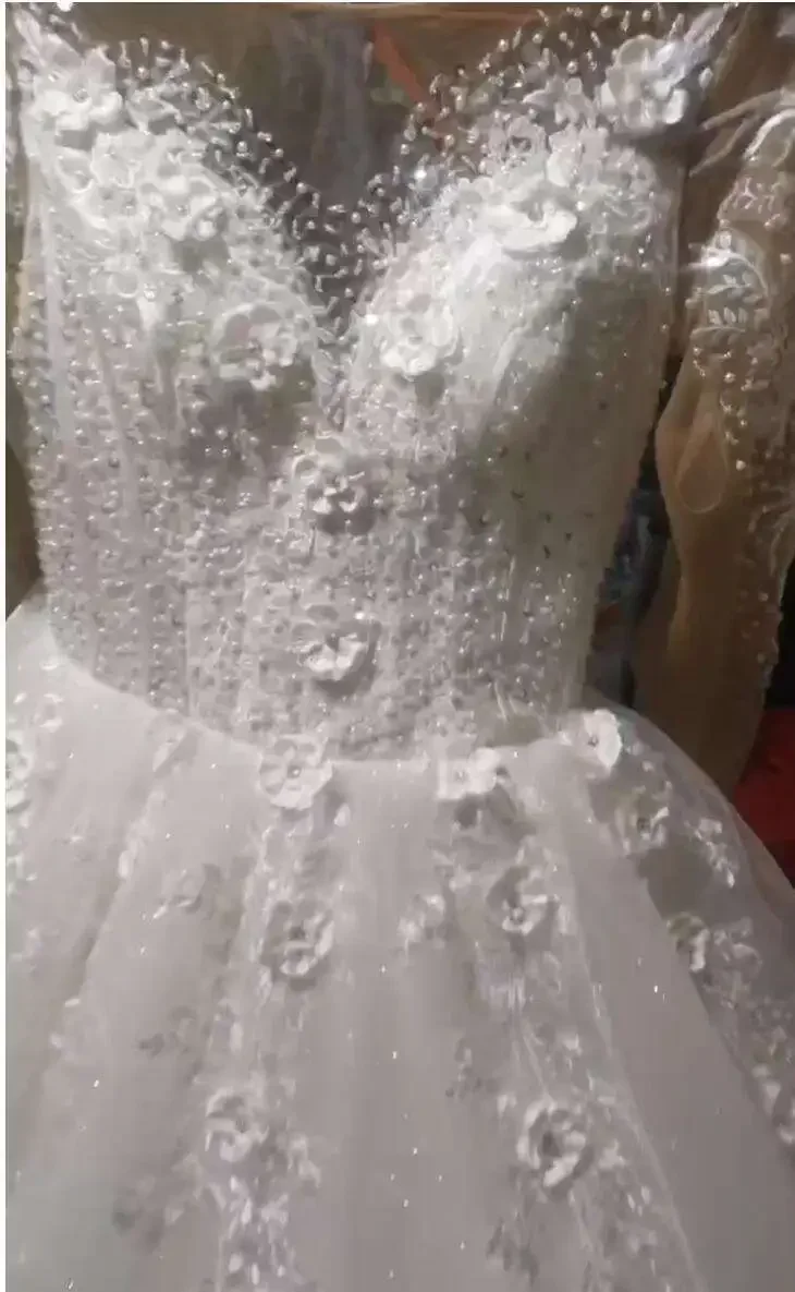 تخصيص الكرة ثوب المرأة أنيقة الدانتيل الشاطئ مخصص فساتين الزفاف للعروس طويلة الأাতা الزفاف أثواب الزفاف