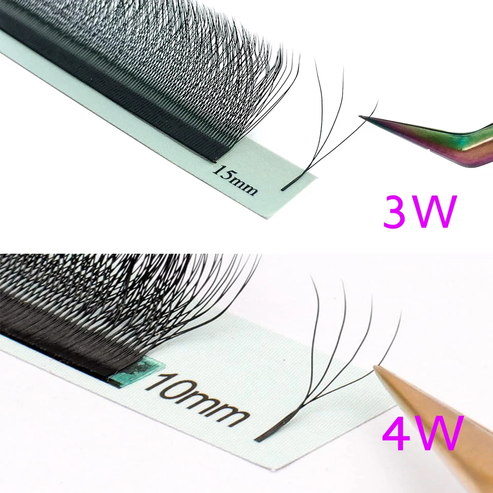 Extensión de pestañas 5D W, racimos 4D 5D W, suministros de pestañas 3D 8D abanicos de volumen ruso, visón sintético, curva C/D 3