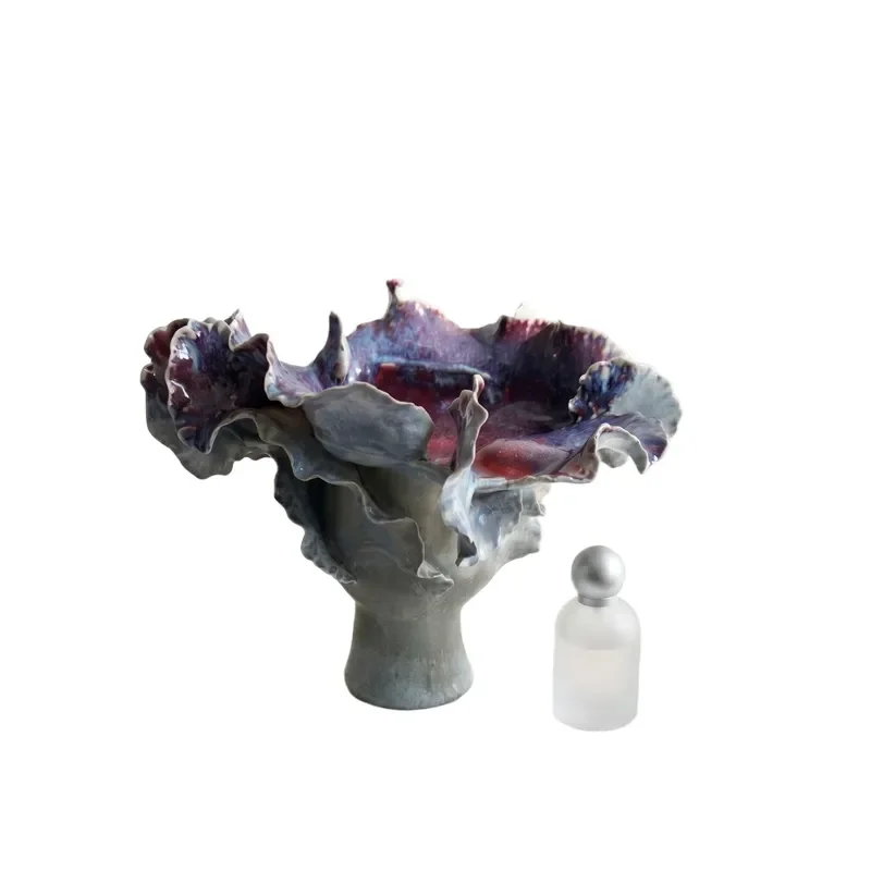 New Chinese Abstract Art Handmade Ceramic Vase Ornament for Model Room Sales Office Hotel Villa Entrance Homestay Guest
