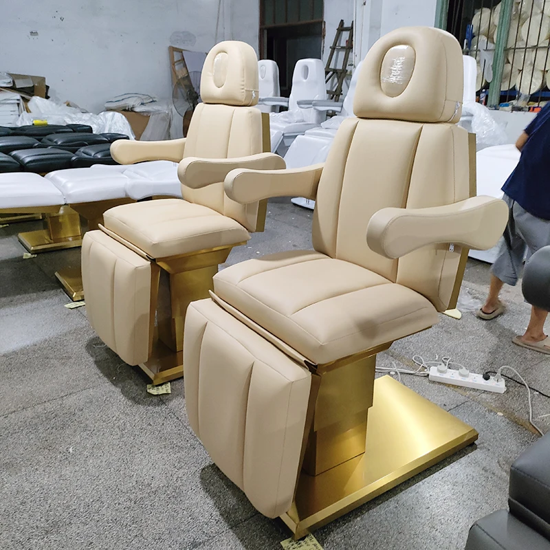 Luxury Modern Beauty Salon Bed, Electric Massage Table, Eyelash Extension Recliner Chair, Adjustable Spa Furniture for Center