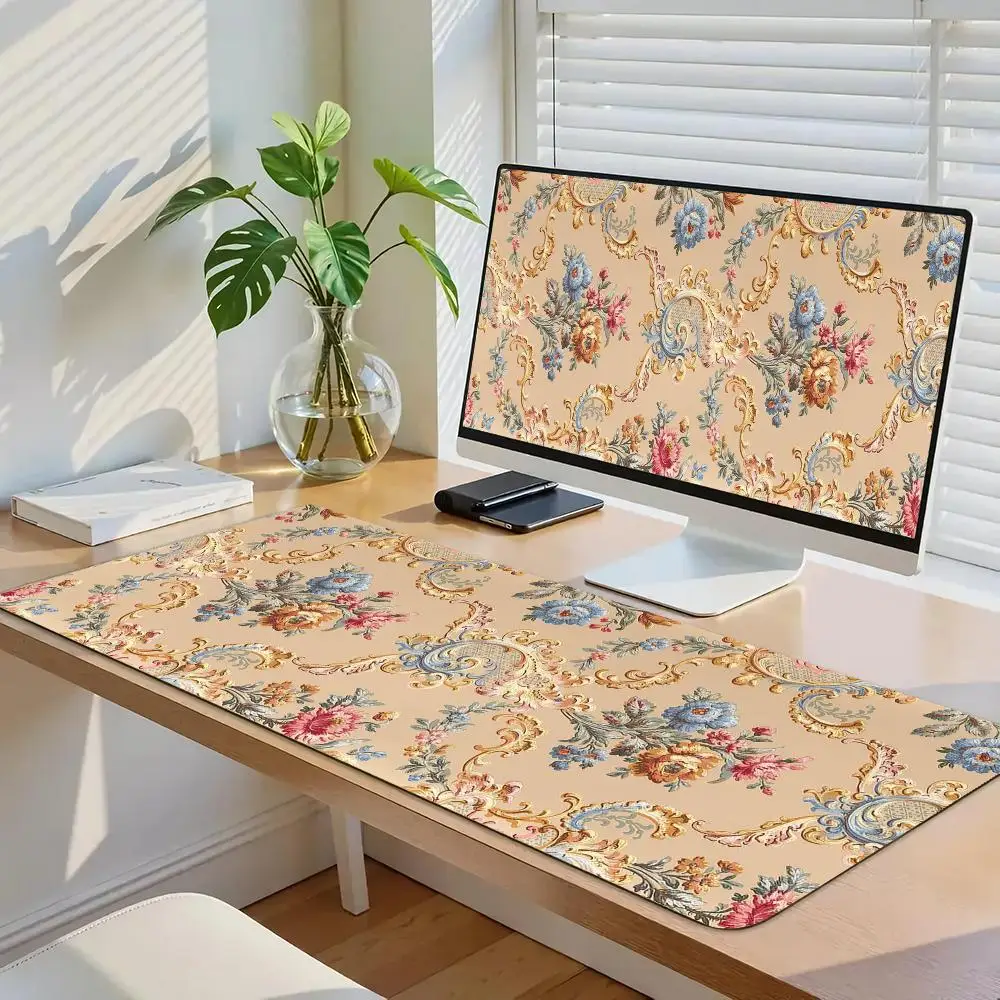 

Ретро-дизайн XXL коврик для мыши резиновый противоскользящий коврик для компьютерного рабочего стола утолщенная клавиатура аксессуары для ПК дизайн с замком по краю