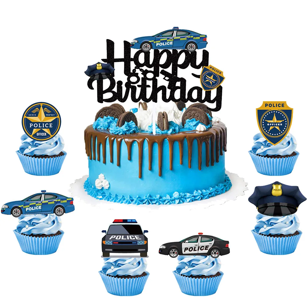 Police Department Party Decor 32inch Number Balloon Set Patrol Car Balloon Birthday Banner Police Theme Birthday Party Supplies