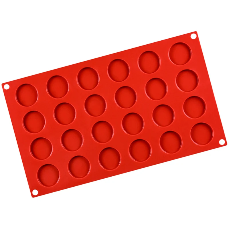 24 Hole 3.5x0.6cm Round Silicone Cake Mold Mousse Silicone Chocolate Mold Dessert Tool Fondant Pudding Ice Baking  Mold