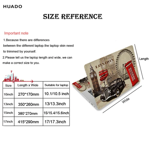 Imagen 2 del producto Etiqueta engomada de la piel del ordenador portátil 12 13 13,3 14 15 15,4 15,6 pulgadas Laptop Art Decal Protector Notebook Netbook PC 15,6 ""Vinilo universal