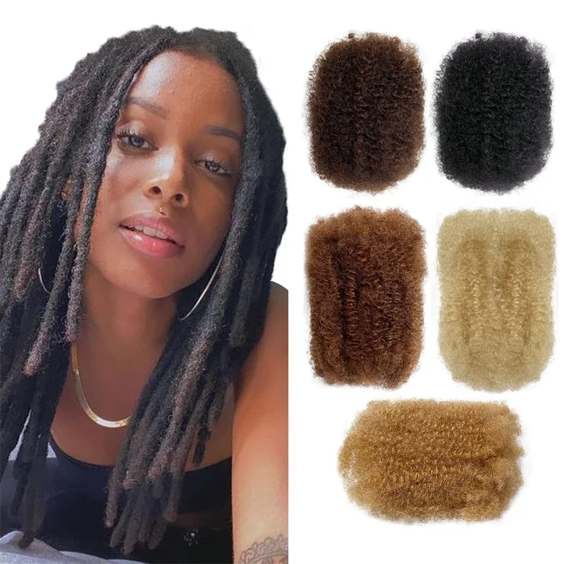 30g/50g 100% Human Hair Bulk Afro Kinky Curly Wave Bulk Braiding Crochet Braiding Hair Extensions Dreadlock Extensions Bulk Hair