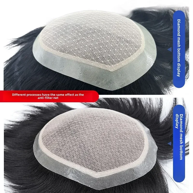 Australia Base Men Toupee Middle Swiss Lace Wig Man Skin Base Real Natural Human Hair Toupee Replacement Systems Wig Prosthesis