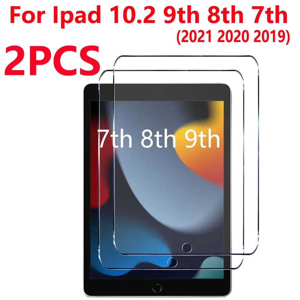 2 Pieces HD Scratch Proof Screen Protector Tempered Glass For Ipad 10.2 9th 8th 7th Generation 2021 2020 2019 Protective Film