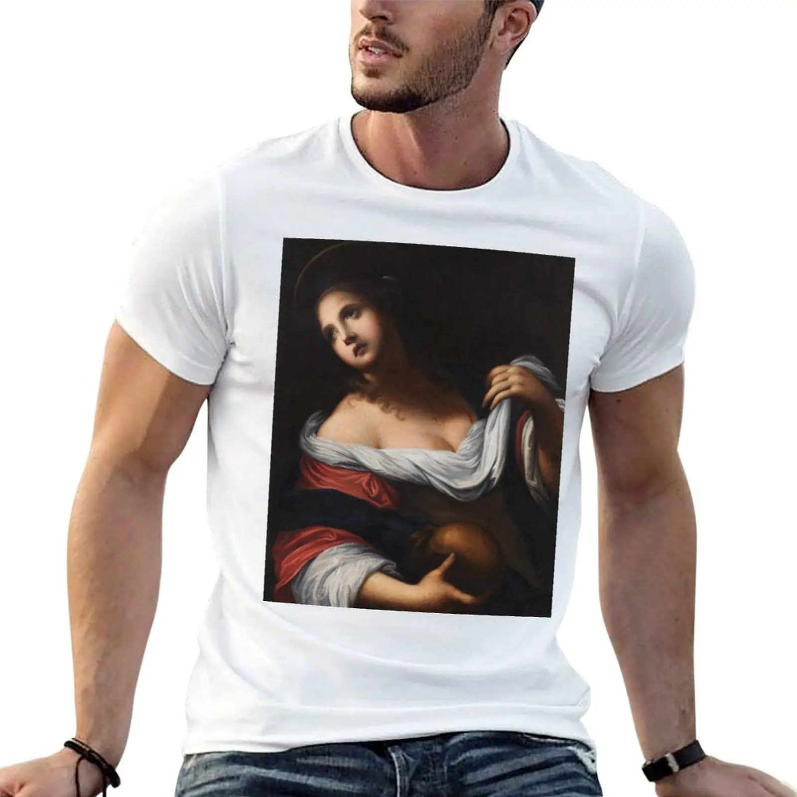 The Mary Magdalene Circle of Simone Pignoni 17th Century Renaissance Biblical Art T-Shirt Plus Size Lightweight Tee Shirt