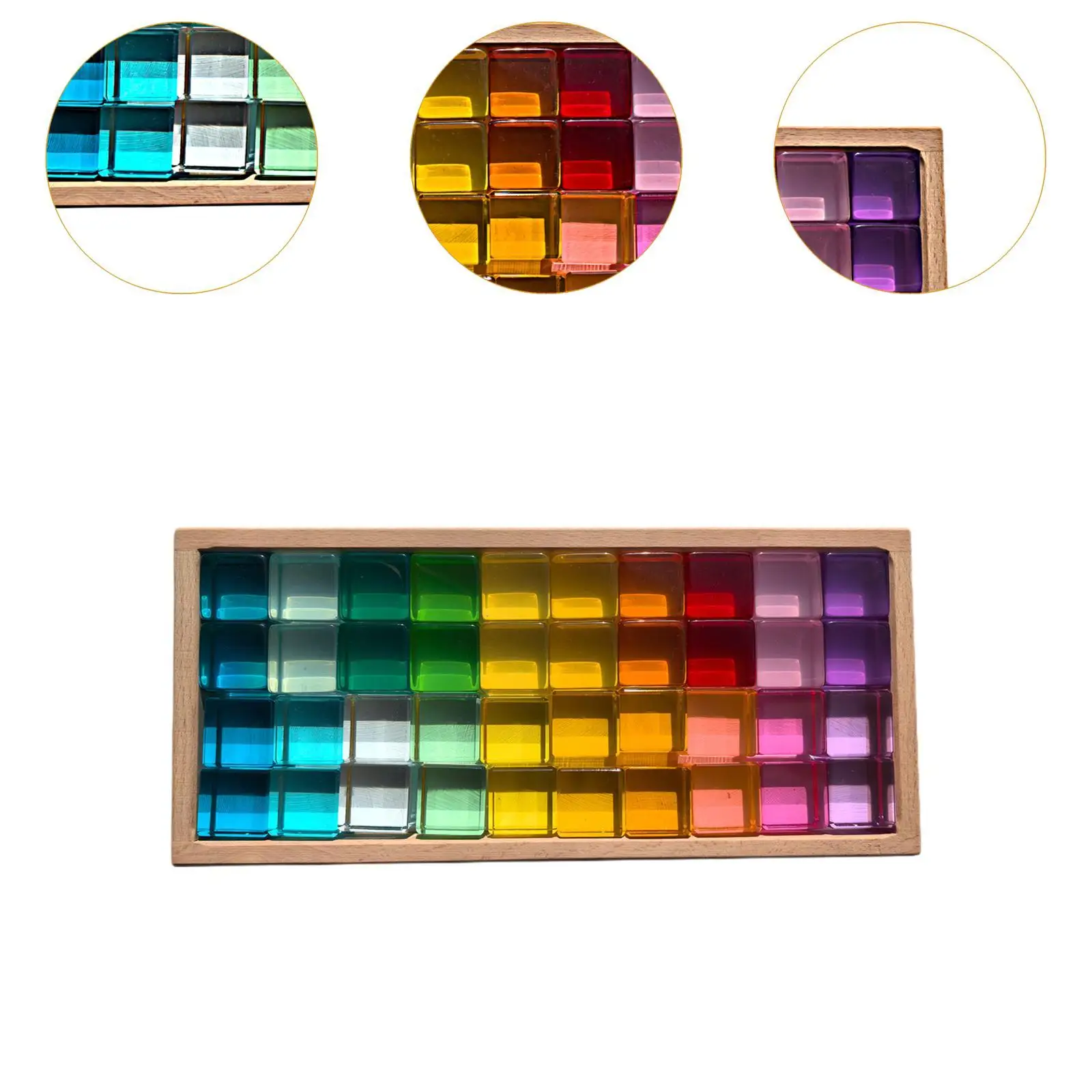 Ensemble de Cubes acryliques arc-en-ciel, jouet à empiler, blocs de motricité Fine, jouet pour 3 4 5 6 ans