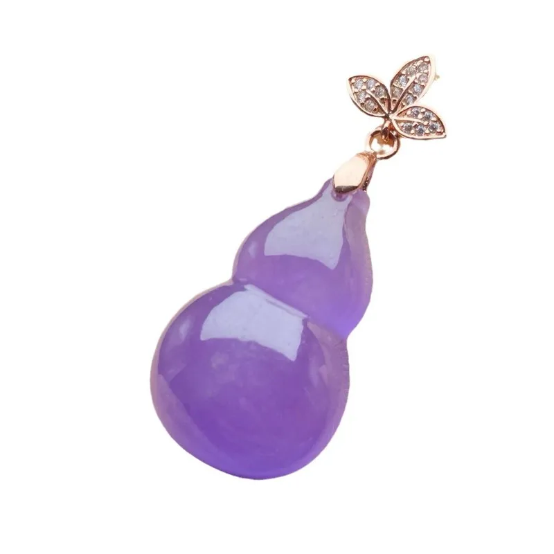 Pendant, Ice-Type Old Mine Jade, Violet Gourd Ornament, High-End Light Luxury Style, Perfect Gift for Your Best Frien view 5