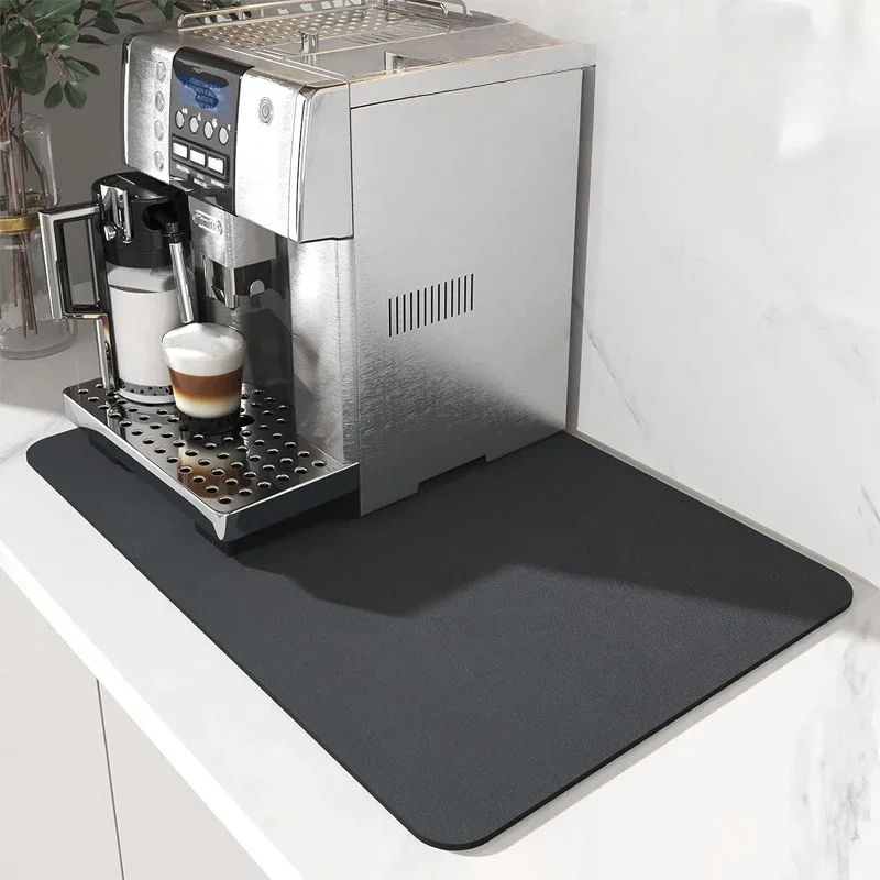 1pc Coffee machine suction mat, bowl and plate drying mat, anti slip bar counter, dining table, kitchen countertop mat, no wash