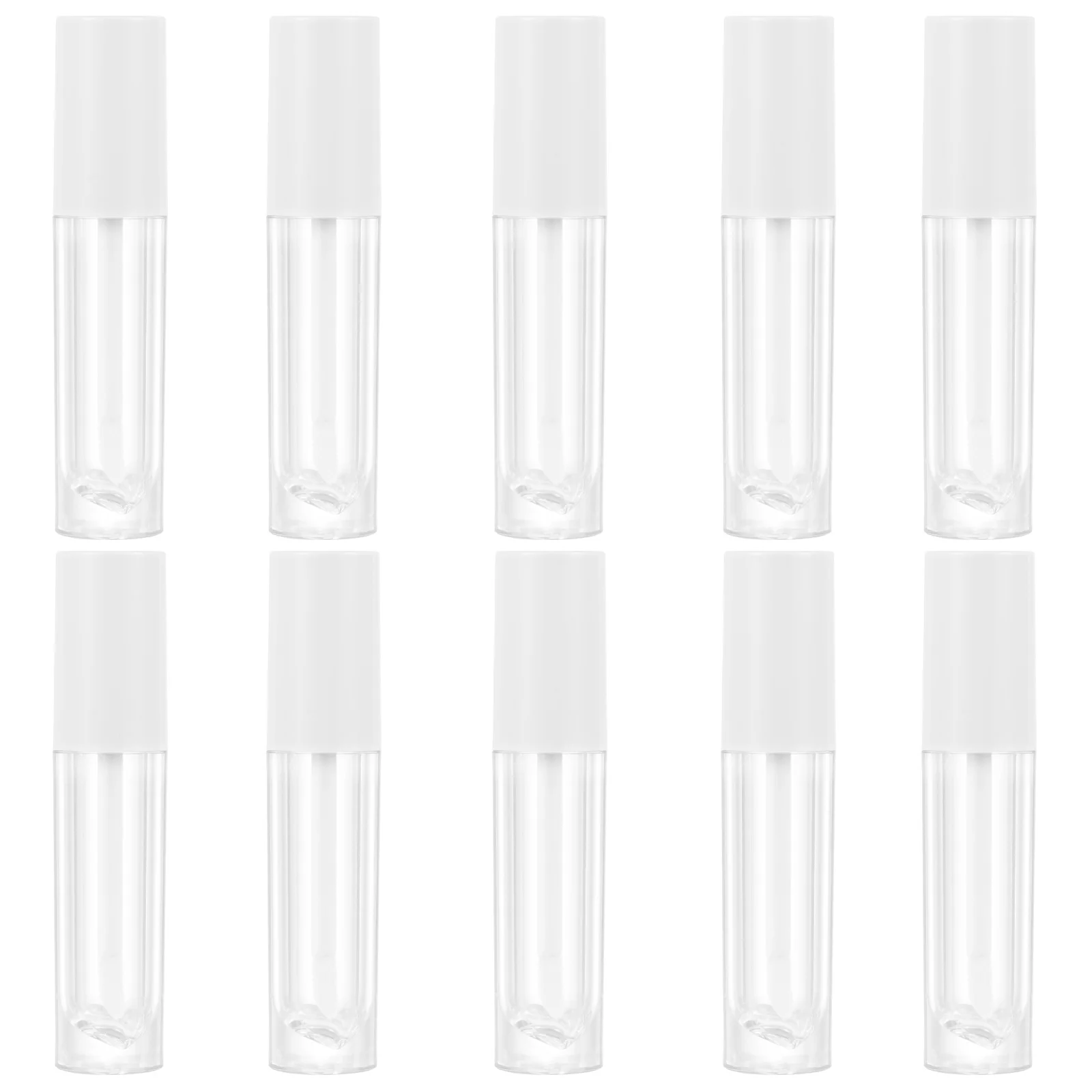 10 قطع من أنابيب ملمع الشفاه الصغيرة سعة 3 مل قابلة لإعادة التعبئة، حاويات ملونة محمولة للسفر والاستخدام اليومي، زجاجات بلسم الشفاه وقوارير ملمع الشفاه