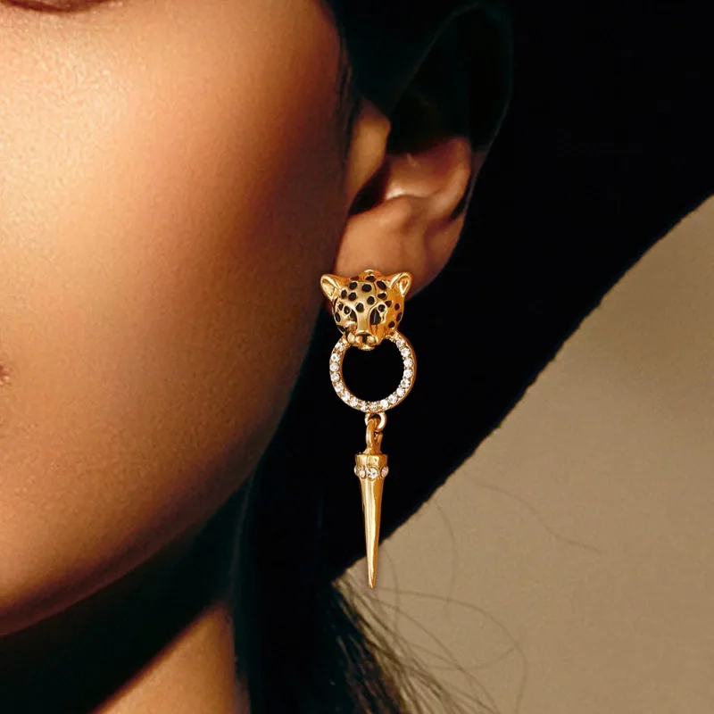 Luxury Quality Jewelry Cheetah Leopard Pattern Pendant Earrings Trendy Personalized Women\'s Party Fashion Jewelry Accessories