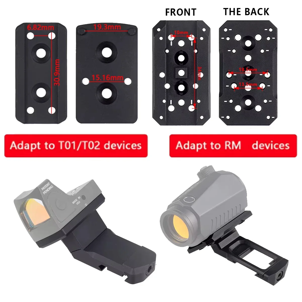 

Red Dot Sight Side Mount 45° Offset Optics Mounting Base Accessories Metal RM T01 T02 Red Dot Holographic 45 Degree Bracket