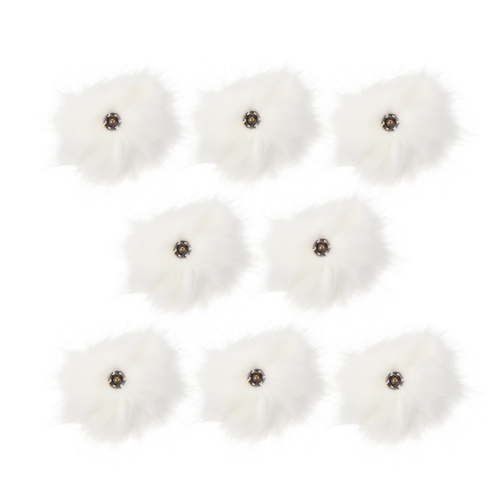 

Artificial Balls Decorative Accessories 8 Sets Furry Snap Buttons Alloy DIY Hat Supplies Craft Gifts Sewing Tools