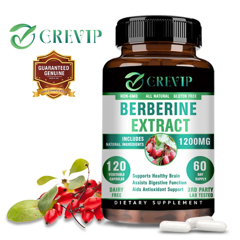 

Berberine Capsules 1200mg - Helps with Glucose Levels, Improve Gut Health, and Enhance Immunity