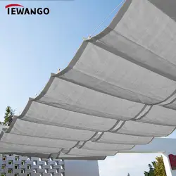 180GSM Grey HDPE Home Courtyard Pavilion Sun Shade Canopy Swimming Pool Car Telescopic Wave Sun Shade Net