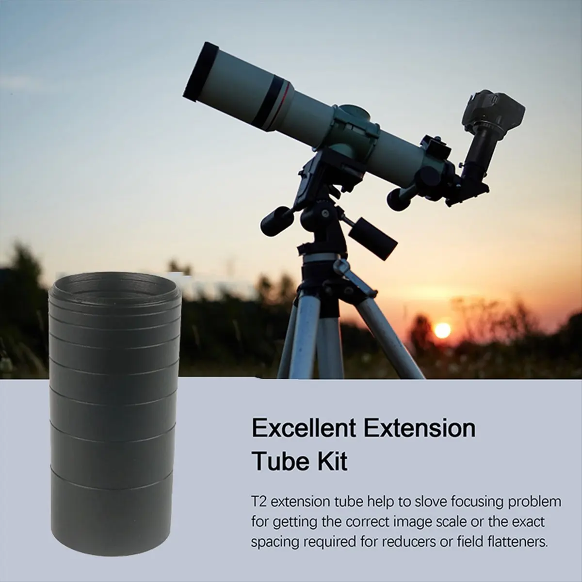T35C T2 Extension Tube Kit 3/5/7/10/12/15/20/30MM M42x0.75 for Astronomy Monocular Telescope