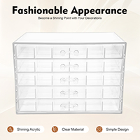 Transparent Acrylic Nail Art Storage Box 5-Layer 120 Compartments Drawer Design Storage Box Plastic Jewelry Organizer Box