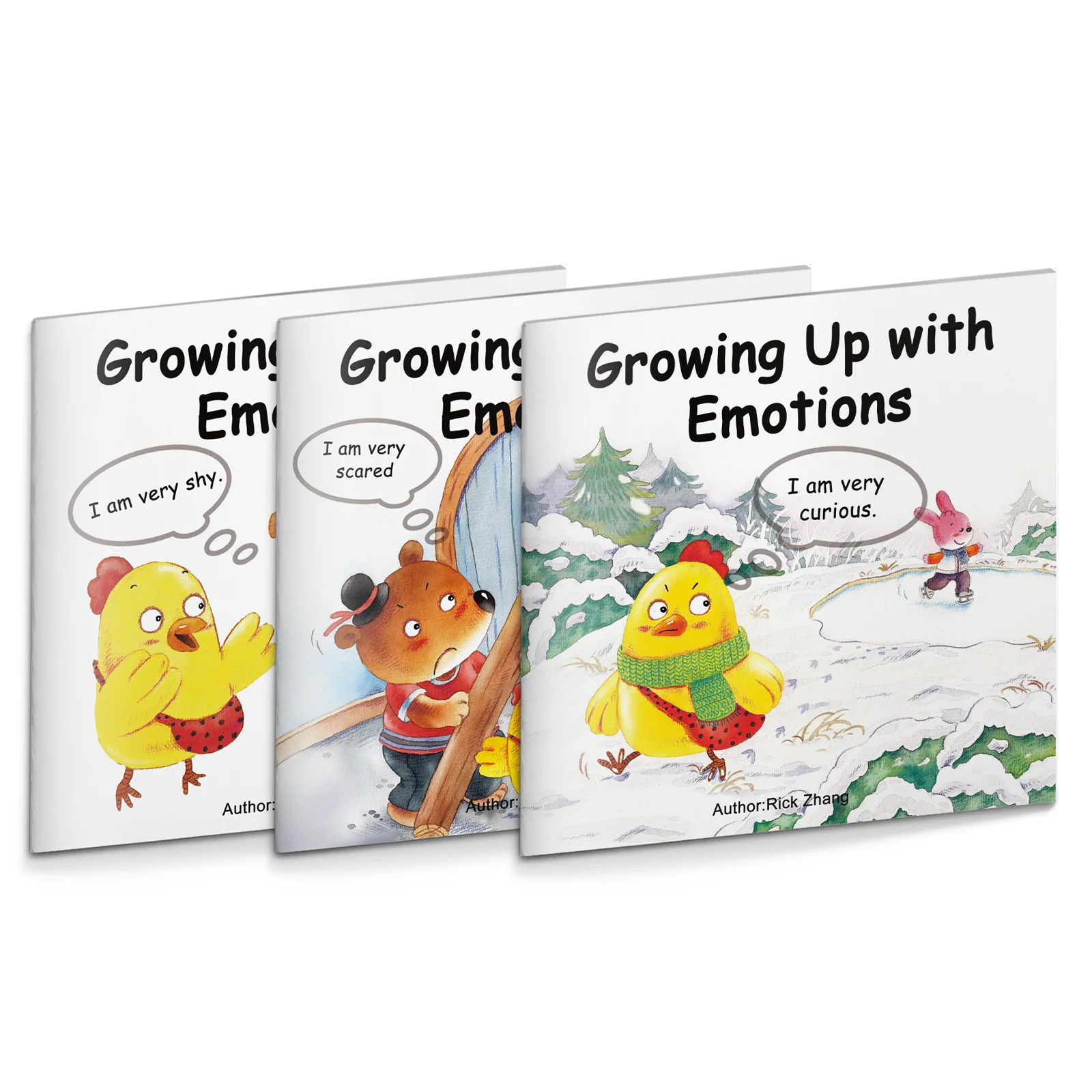 Growing Up with Emotions 3-Book Set: Kids Picture Books About Shyness, Fear & Curiosity, Social Emotional Learning, Confidence