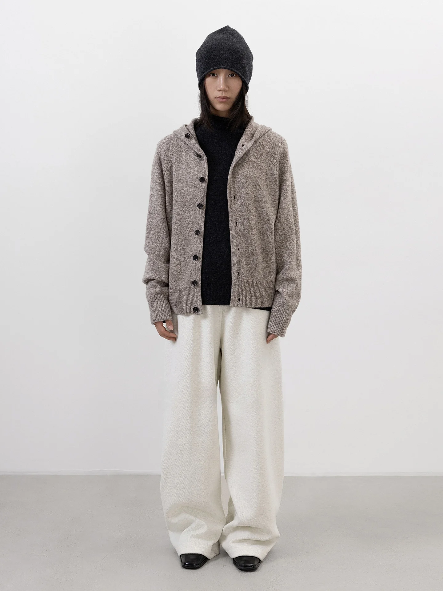 

Thiened Full Wool Soft Floral Knitted Hat Cardigan Women's Knitted Open Cardigan Spring New Multi-Way Wear SEEI26 Simple Sle