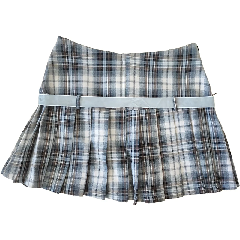 Jupes plissées Harajuku pour filles, mini jupe courte A-Line, vêtements à carreaux pour femmes, décoration de nœud, Y2K, automne