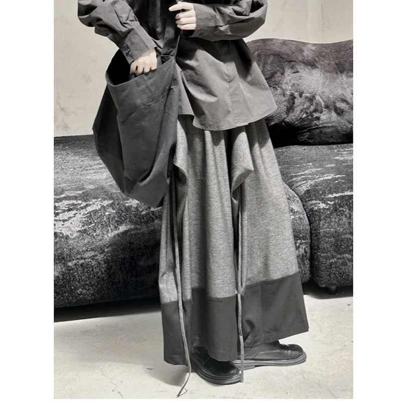 

Новинка в корейском стиле: женские брюки до щиколотки на осень/зиму, повседневные свободные брюки-юбка с эластичным поясом и широкими штанинами, модель T139