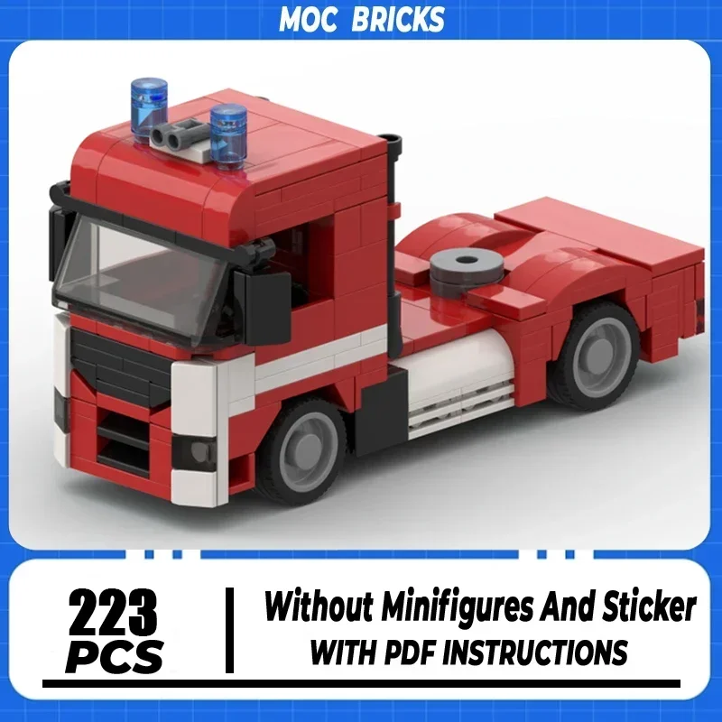 

Moc Building Bricks Fire Department MAN TGX Tractor Model Technology Block City Car Toy DIY Assembly Sets Christmas Gift