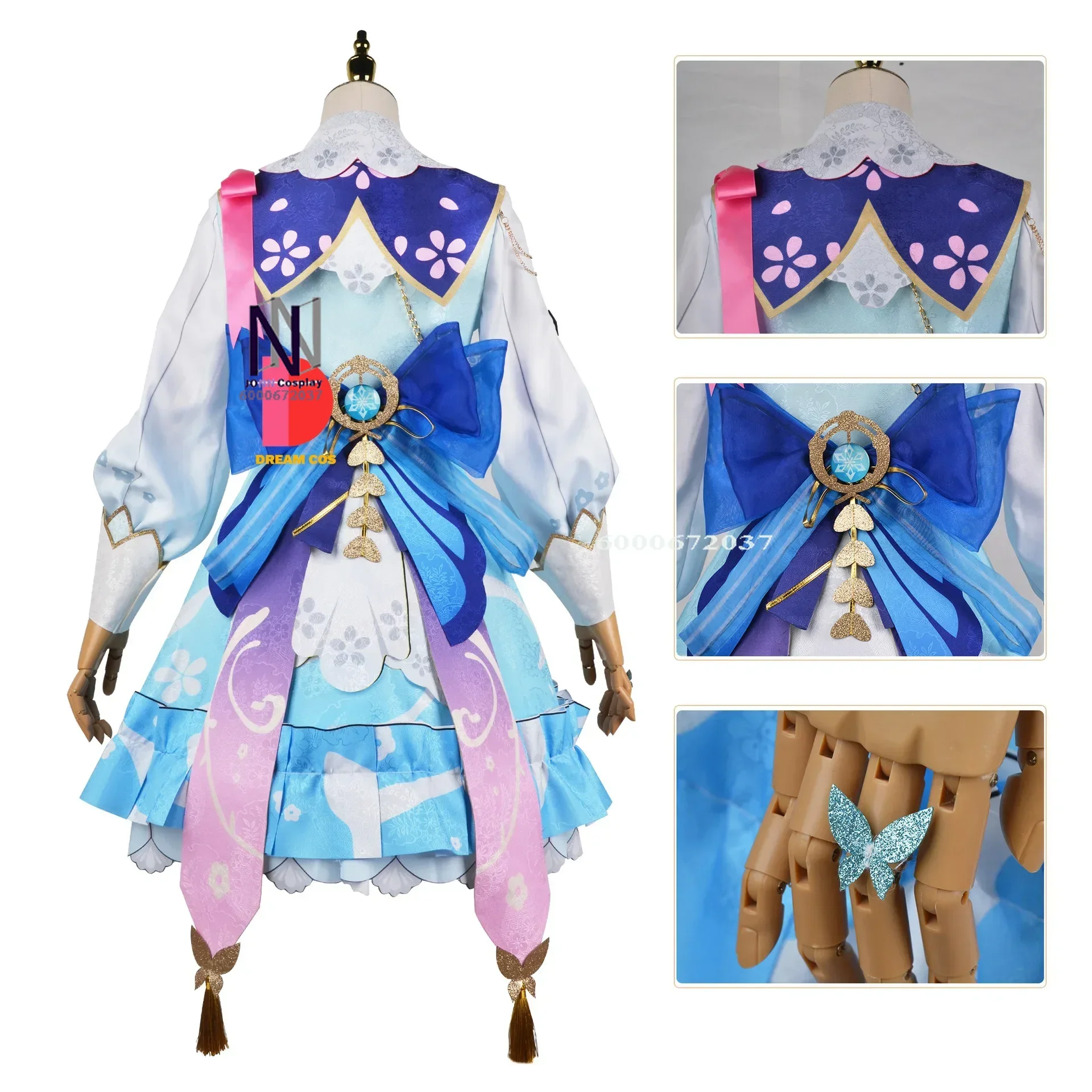 Genshin impacto kamisato ayaka nova pele cosplay traje springbloom missive outfit vestido chapéu fã tamanho euro para festa de halloween