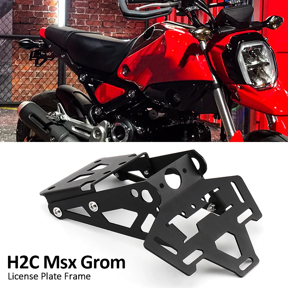 ホンダ H2C MSX グロム 2020 2021 2022 オートバイ黒ナンバープレートホルダーフェンダーエリミネーター登録ブラケット H2C Msx グロム