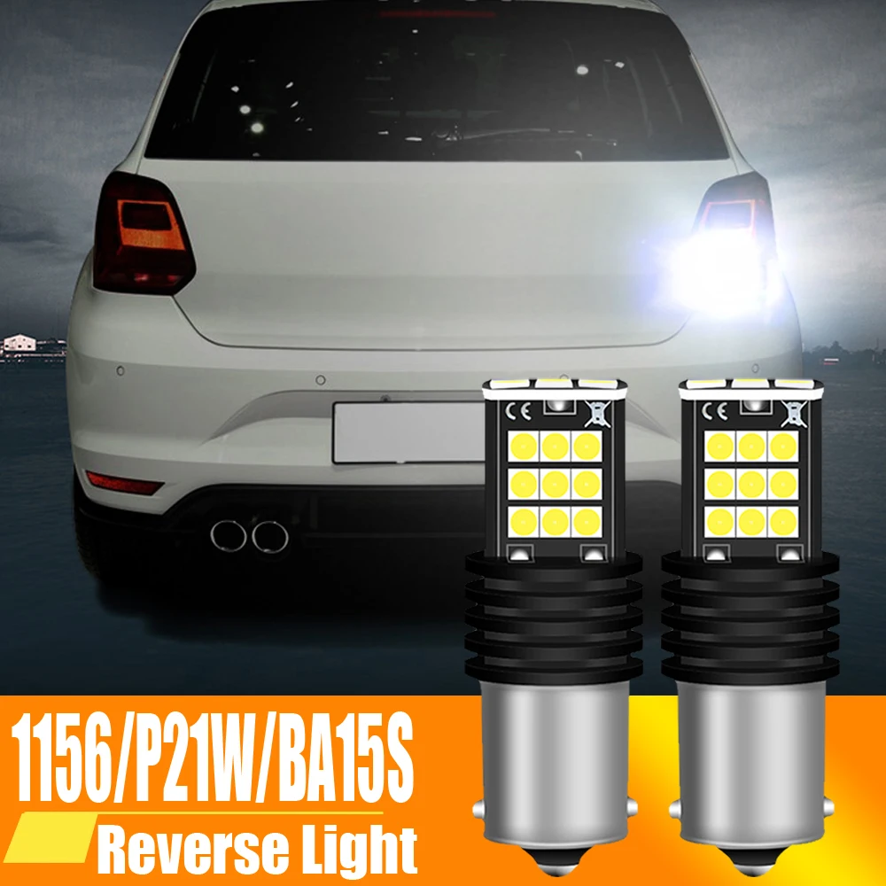 2 sztuk światło cofania LED Blub lampa P21W BA15S Canbus dla VW Passat B5 B5.5 B6 Golf mk3 mk4 mk5 mk6 3 4 5 6 Polo 6n 6r 9n Touran