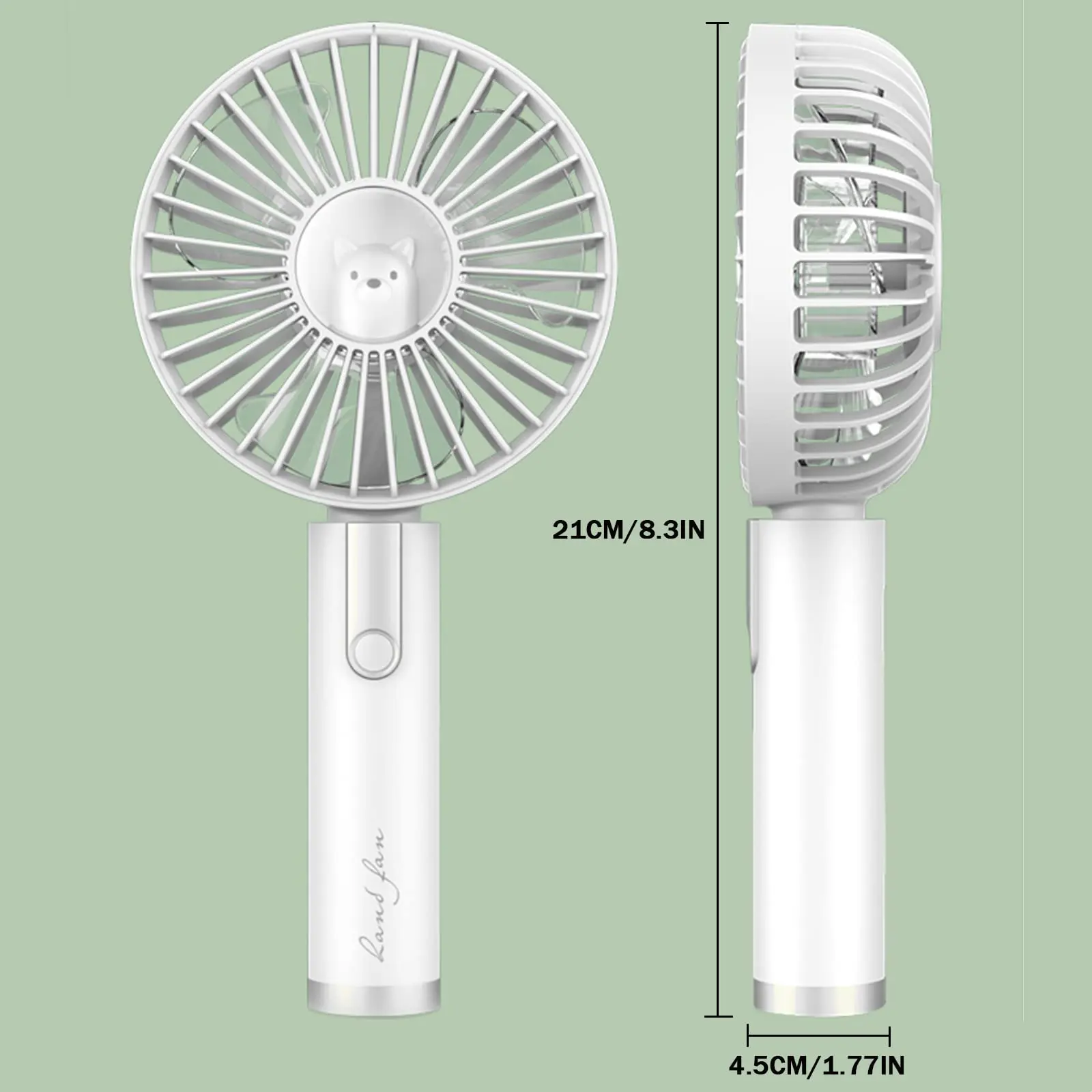 Handheld Fan Rechargeable Mini Portable Fans 3 Speed Mini with Base for Office Home Trip Sports