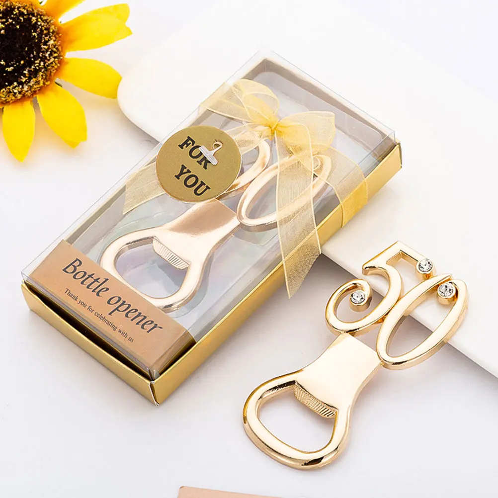 

3pcs Bottle Opener Gift Premium Manual Beer Wine Opener Sturdy Unique Design Party Wedding Home Bar Accessory Golden