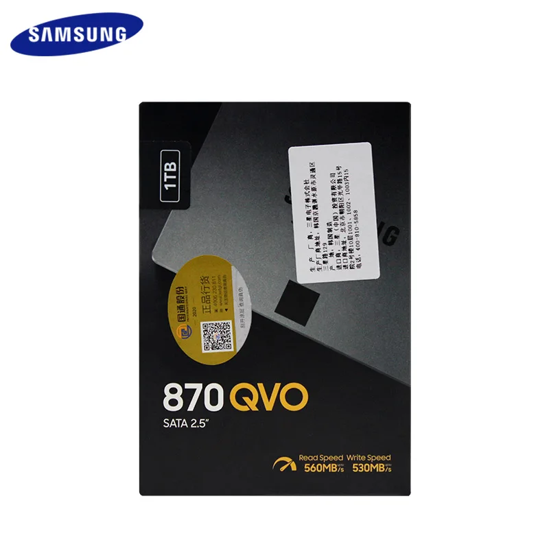 Samsung-内蔵ハードディスク,870 qvo,sata 3.0,ssd,560 mbps,qlc,オリジナル,1テラバイト