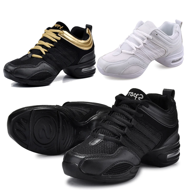 Scarpe da ballo Jazz moderne da donna scarpe da ginnastica traspiranti con suola morbida e spessa che aumentano l\'altezza scarpe Hip-hop lussuose