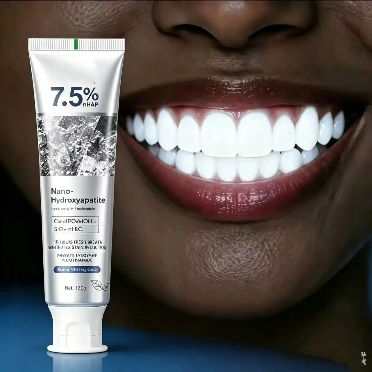 7.5%Hydroxyapatite toothpaste to remove tartar, improve bad breath, prevent tooth decay, minty freshness, teeth whitening powder