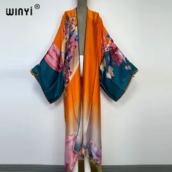 WINYI europa bliski wschód kimono kobiety Cardigan stitch kaftan Cocktail sexy Boho okrycie plażowe upaafrican Holiday szlafrok z długim rękawem