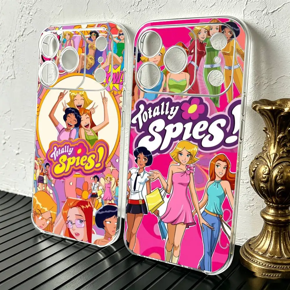 Funda para Teléfono Cool Girl T-Totally S-Spies, Transparente, de Silicona Suave, para iPhone 17 16 15 14 13 12 11 Mini Pro Max Plus