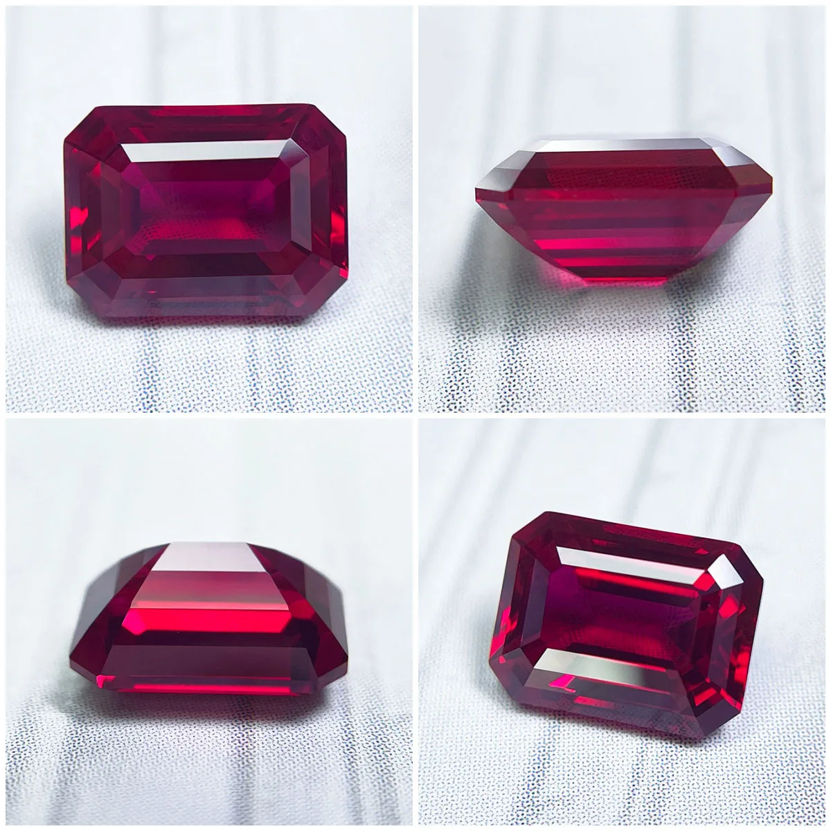 Laborgezüchteter Rubin im Princess-Schliff, Taubenblutrot, Hochwertige Charms für Schmuckherstellung, Hauptmaterialien Wählbar, Zertifiziert – Detail 9