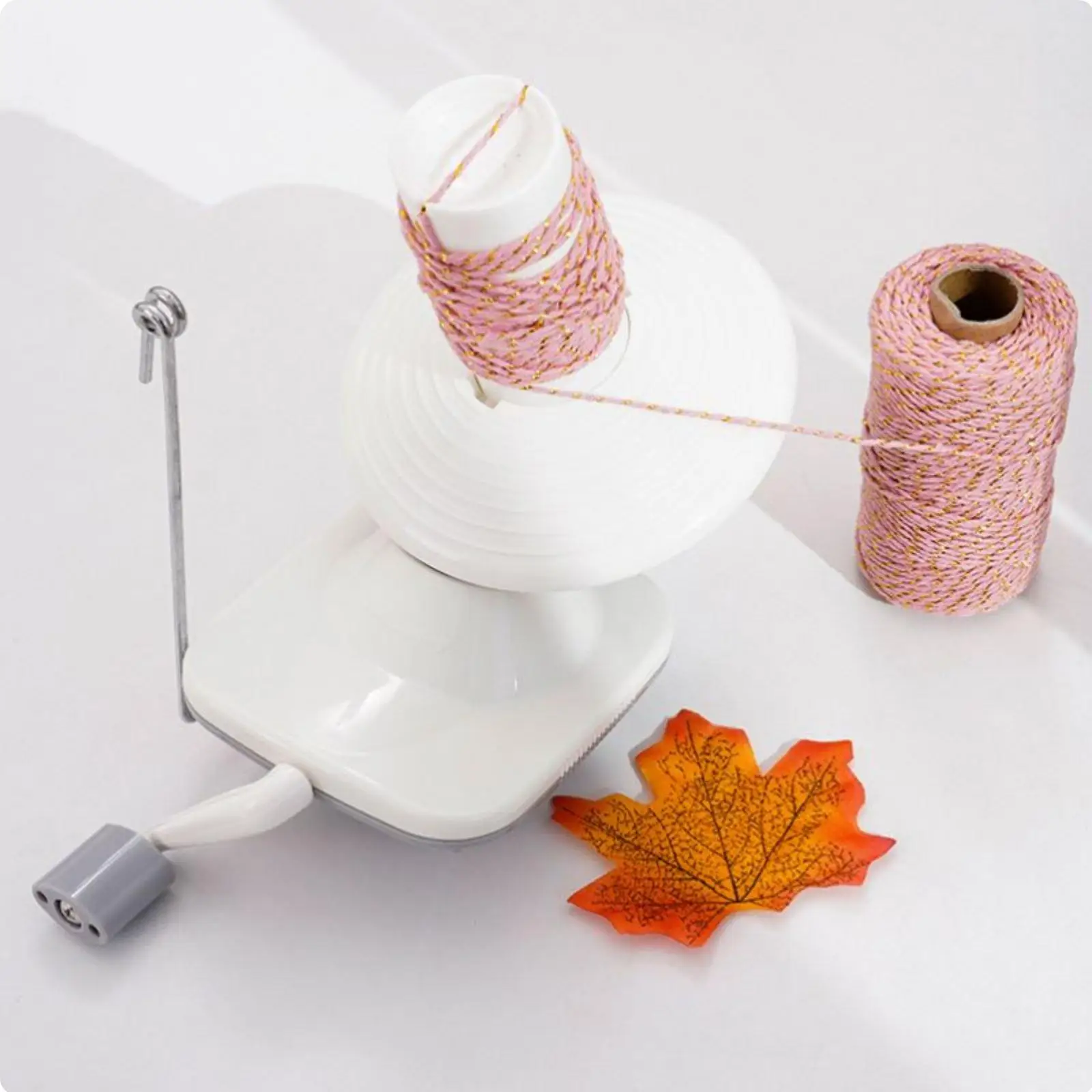 Yarn Ball Winder Machine Hand Operated Knitting Tool with Clamp for Crochet Wool Storage Portable