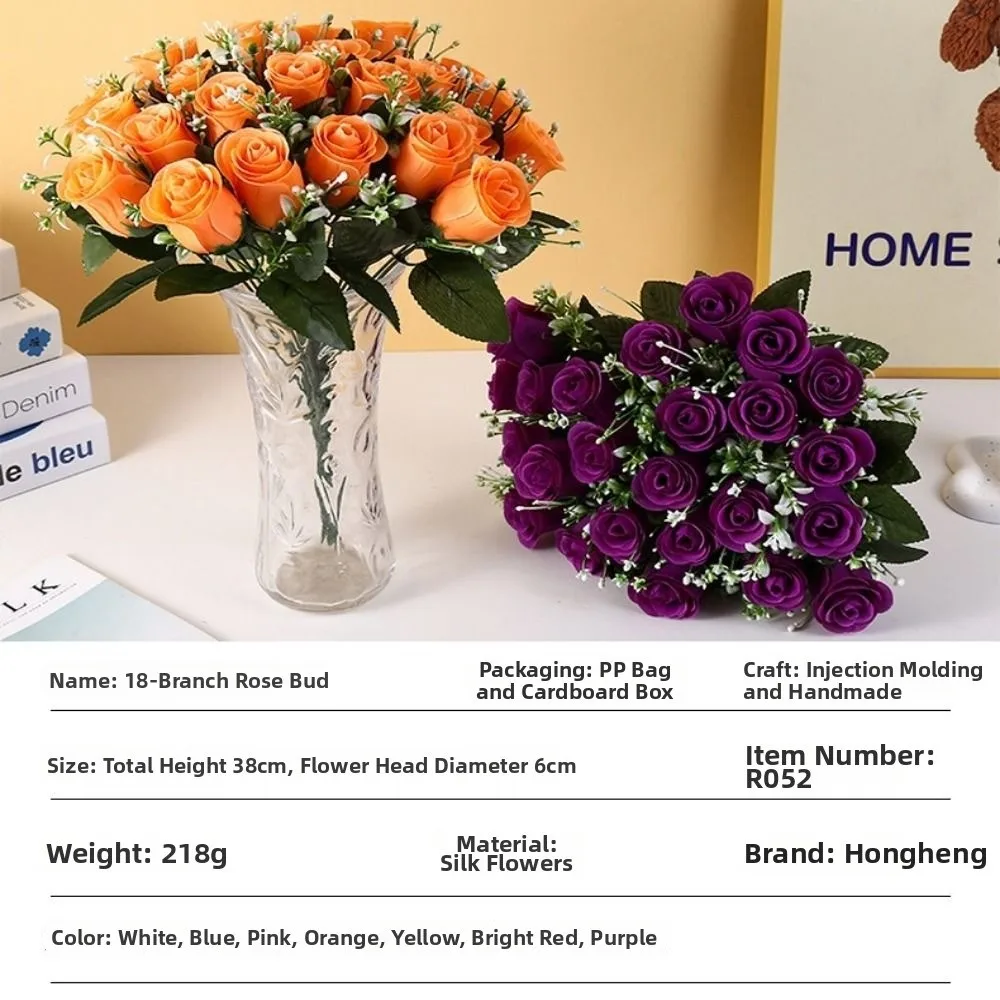 D2 24 Heads Real Happy Flower 7 Colors Mini Valentine's Day Flowers Photography Photo Gift Rose Flowers Decorative Home Decor